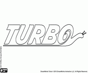 desenho de Turbo, o logo do filme para colorir
