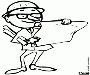 desenho de Um técnico de construção para colorir