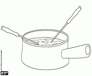desenho de O típico fondue de queijo suíço para colorir