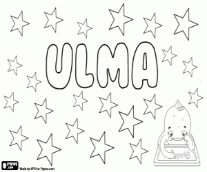 desenho de Ulma, nome para menina para colorir