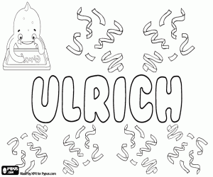 desenho de Ulrich, nome em vários idiomas para colorir