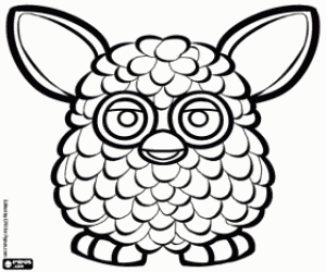 desenho de Um Furby, um brinquedo eletrônico para colorir