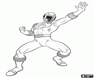 desenho de Um guerreiro para atacar. Power Rangers para colorir