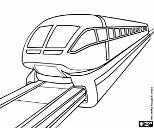 desenho de Um moderno trem eletromagnético para colorir