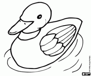 desenho de Um pato nadando no lago para colorir