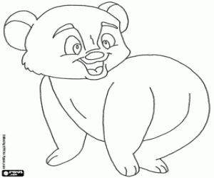 desenho de Um pequeno urso feliz para colorir