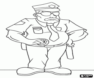 desenho de Um policial veterano para colorir