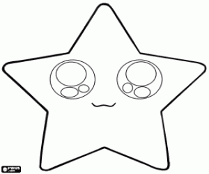 desenho de Uma estrela com dois grandes olhos para colorir