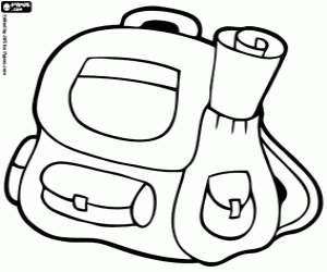 desenho de Uma mochila, a bagagem dos escoteiros para colorir