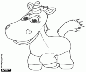 desenho de O unicórnio Buttercup, um brinquedo para colorir