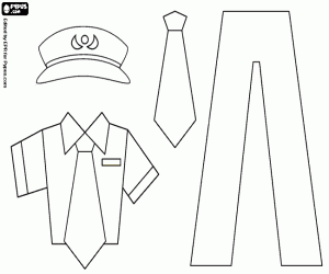 desenho de Uniforme de Piloto de Avião para colorir