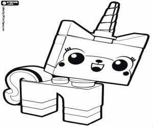 desenho de Unikitty, o unicórnio de Lego para colorir