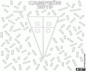 desenho de Universidad Católica, campeã 2019 para colorir