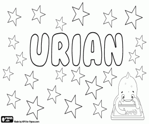 desenho de Urian, nome para menino para colorir