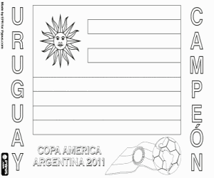 desenho de Uruguay, Copa América 2011 para colorir