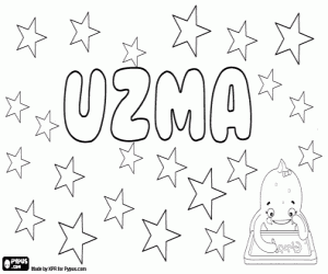 desenho de Uzma, nome árabe para colorir