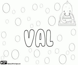 desenho de Val, diminutivo para colorir