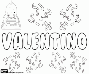 desenho de Valentino, nome italiano para colorir
