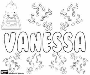 desenho de Vanessa, variante de Vanesa para colorir