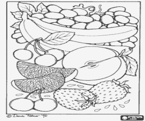 desenho de Variedade de frutas para colorir