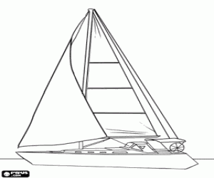 desenho de Veleiro ou barco à vela para colorir