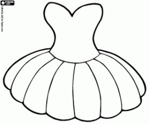 desenho de O vestido de balé, o tutu para colorir