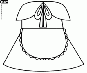 desenho de Vestido de Chapeuzinho vermelho para colorir