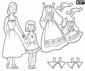 desenho de Vestidos tradicionais norueguês para colorir