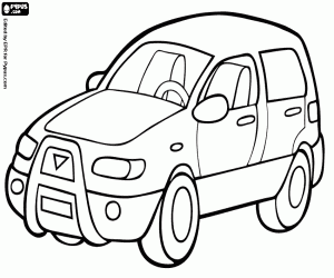 desenho de Um veículo utilitário esportivo, SUV para colorir