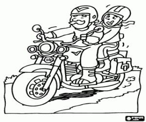 desenho de Viagem de moto para colorir
