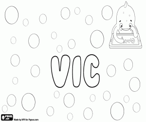desenho de Vic, diminutivo unisex em inglês para colorir