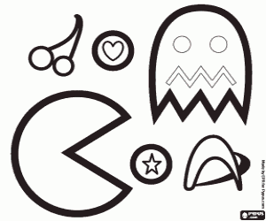 desenho de O videogame Pac-Man para colorir