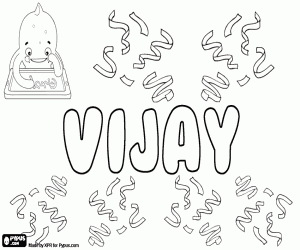 desenho de Vijay, nome próprio masculino para colorir