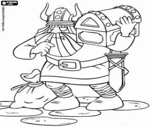 desenho de O viking Halvar e o tesouro para colorir