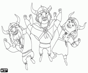 desenho de Os vikings de Mike o cavaleiro para colorir