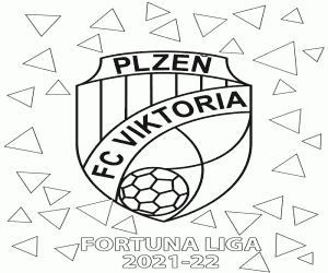 desenho de Viktoria Pilsen, campeão 2021-22 para colorir