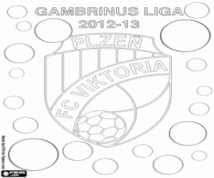 desenho de Viktoria Plzen, campeão 2012-2013 para colorir