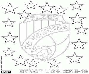 desenho de Viktoria Plzen, campeão de 2015-16 para colorir