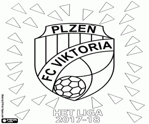 desenho de Viktoria Plzen, HET liga 2017-2018 para colorir