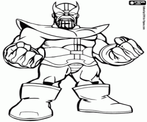 desenho de O vilão Thanos, Super Hero Squad para colorir