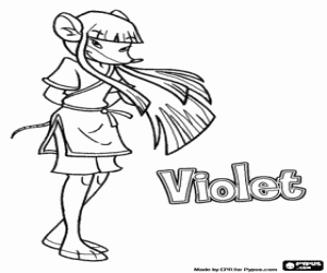 desenho de Violet, uma amiga de Tea Stilton para colorir