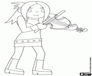 desenho de Uma violinista de rock para colorir