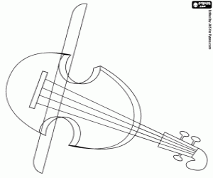 desenho de Violino para rock sinfônico para colorir