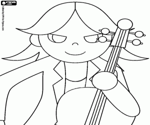 desenho de O violoncelista da música rock para colorir