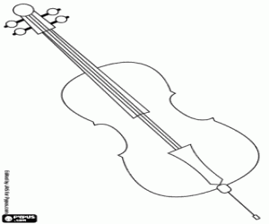 desenho de Um violoncelo para música rock para colorir