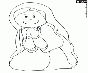 desenho de Virgem Maria, mãe de Jesus para colorir