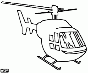 desenho de Vista frontal de um helicóptero para colorir