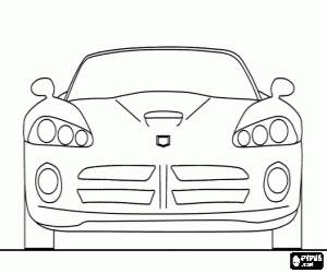 desenho de Vista frontal de um carro sedan ou sedã para colorir
