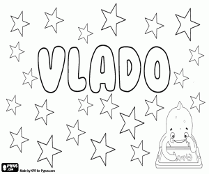 desenho de Vlado, nome eslavo para menino para colorir