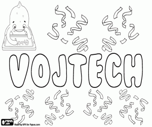 desenho de Vojtech, nome eslavo para menino para colorir